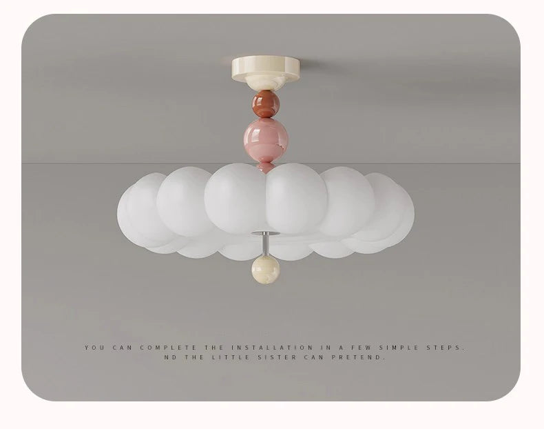 Modern Cream Style Bedroom Ceiling Lights LED Children's Room Cloud Light Warm Princess Room Boy Girl Bedroom Ceiling Lamps