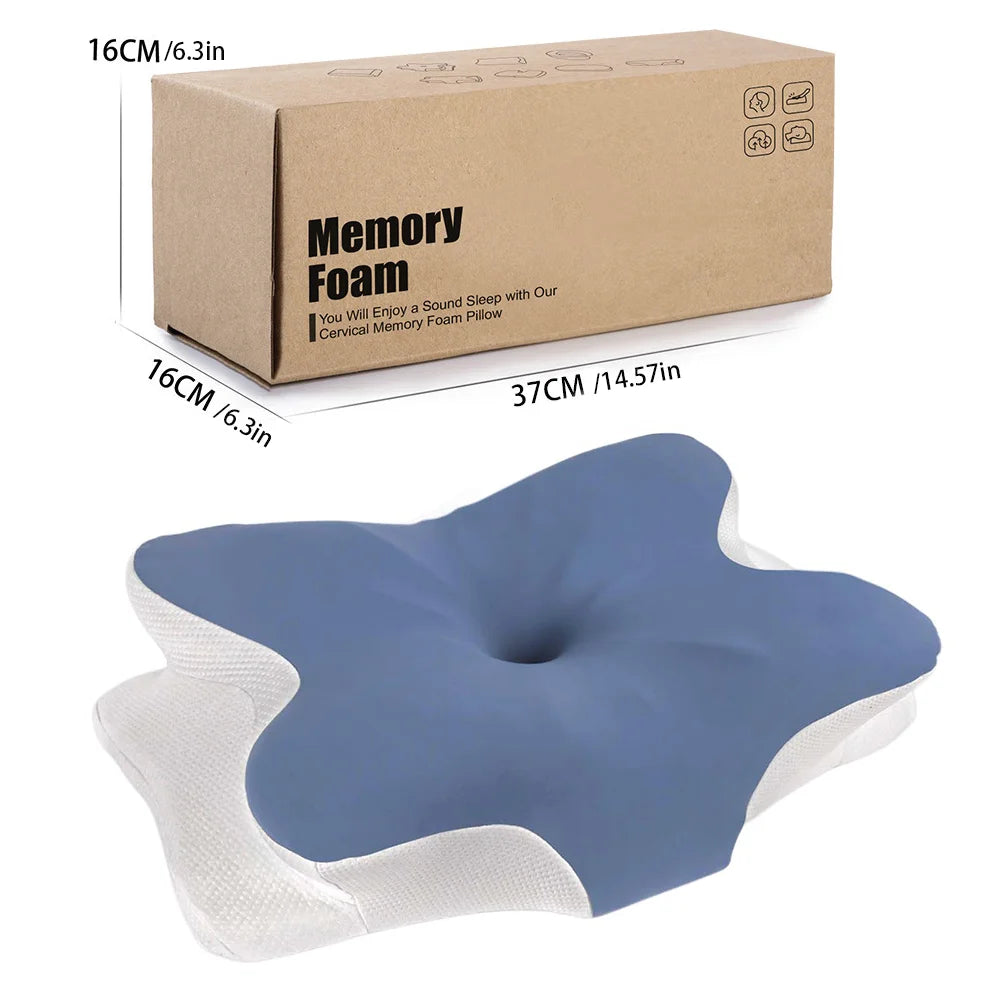 Memory Foam Cervical Pillow Ergonomic Neck Pillow Sleep Relaxation for Back and Side Sleepers Promoting Correct Spinal Alignment