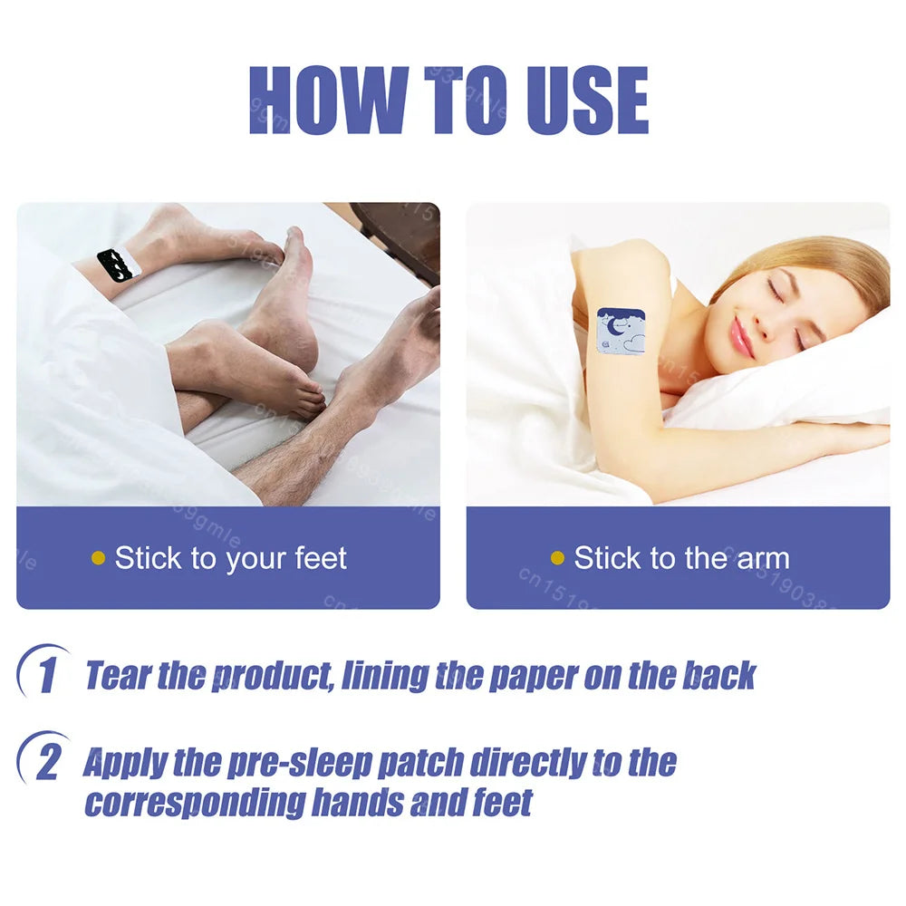 Sleep Aid Patches Melatonin For Insomnia Treatment Easy Sleep Body Relaxing Soothing Patch Relieve Fatigue Anxiety Sleep Patch