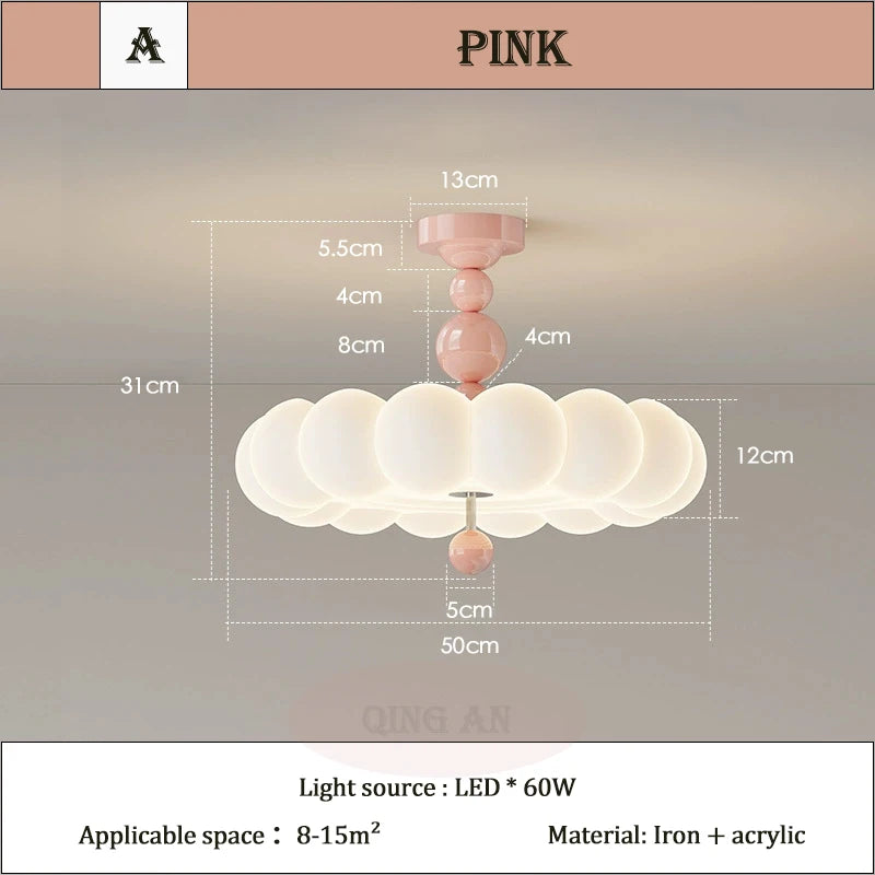 Modern Cream Style Bedroom Ceiling Lights LED Children's Room Cloud Light Warm Princess Room Boy Girl Bedroom Ceiling Lamps