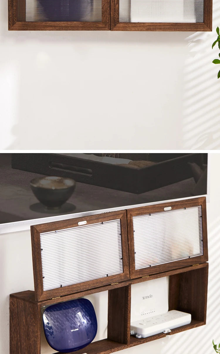 Wall-Mounted Router Storage Box, Set-Top Box Organizer, Modem and Cable Management Rack, Wire Cabinet for Home