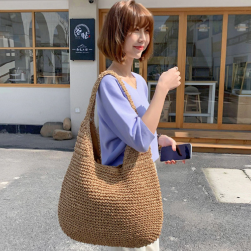 Borsa a Spalla in Paglia Estiva – Tote Beach Bag