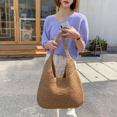 Borsa a Spalla in Paglia Estiva – Tote Beach Bag
