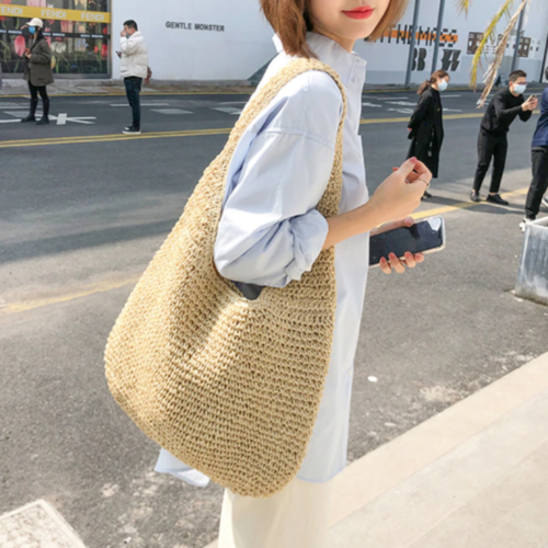 Borsa a Spalla in Paglia Estiva – Tote Beach Bag