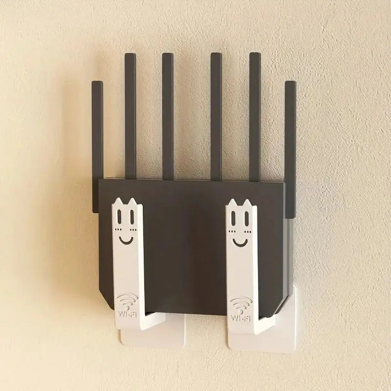 2pcs Home Router Storage Box Wall Artifact Set-top Box Wall-mounted Fixture Support Bracket Wifi Placement Rack for Living Room