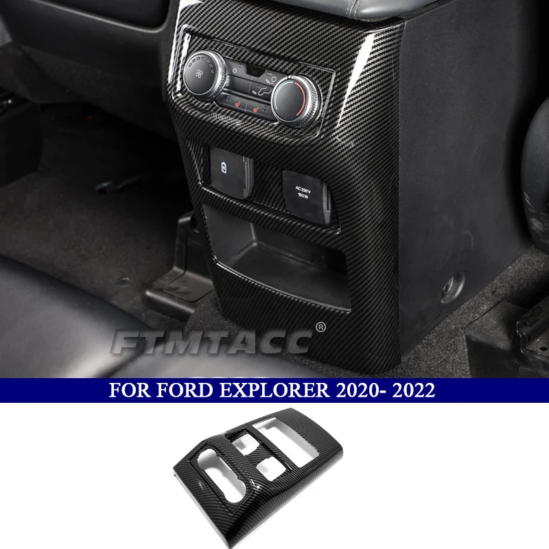 Car Accessories for Ford Explorer 2020 2021 2022 2023 ABS Carbon Fiber Interior Kit Decoration Cover Trim Side Air Vent Outlet