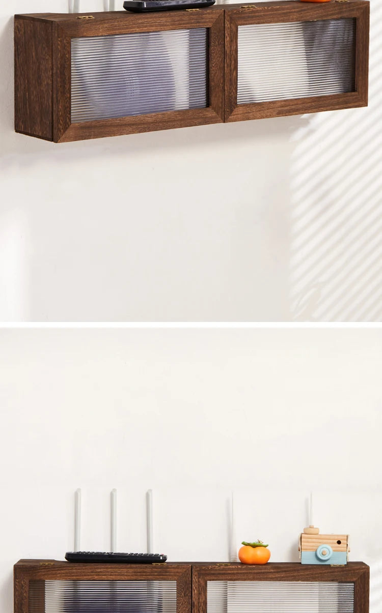 Wall-Mounted Router Storage Box, Set-Top Box Organizer, Modem and Cable Management Rack, Wire Cabinet for Home