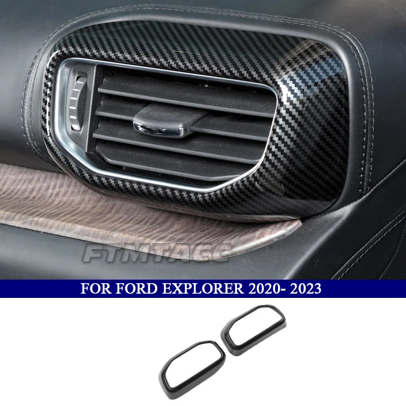 Car Accessories for Ford Explorer 2020 2021 2022 2023 ABS Carbon Fiber Interior Kit Decoration Cover Trim Side Air Vent Outlet