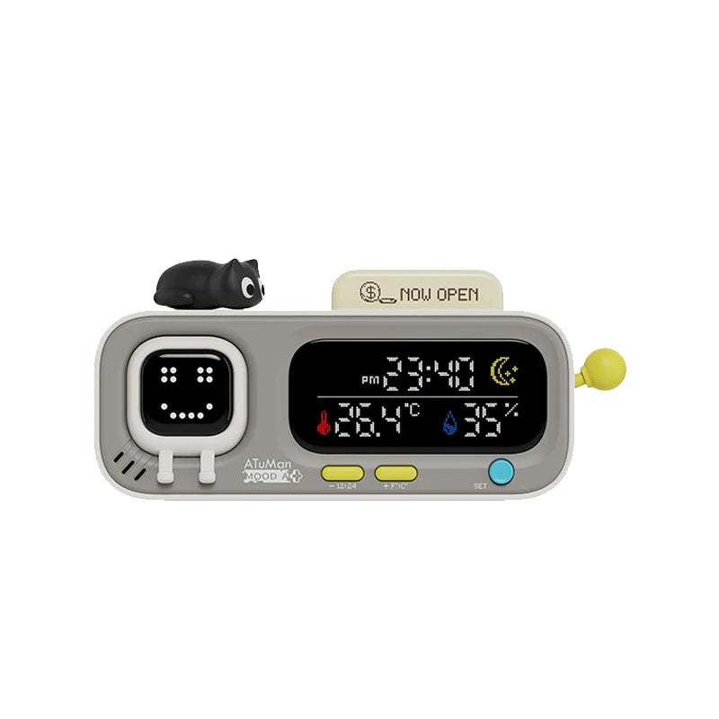 Smart Desktop Temperature and Humidity Clock Electric Digital Home Temperature and Humidity Meter Smart Fun Reminder