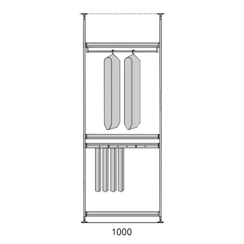 Storage Rack Wardrobe Open Cloakroom Bedroom Simple Angle Steel Clothes Hanger Household Floor-Standing Multi-Layer Storage Rack