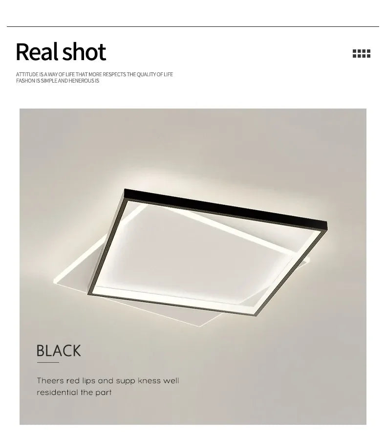 Bedroom Light Modern Minimalist Art Designer Suction Top High-end European Light Luxury Creative Ultra-thin Square Room Light
