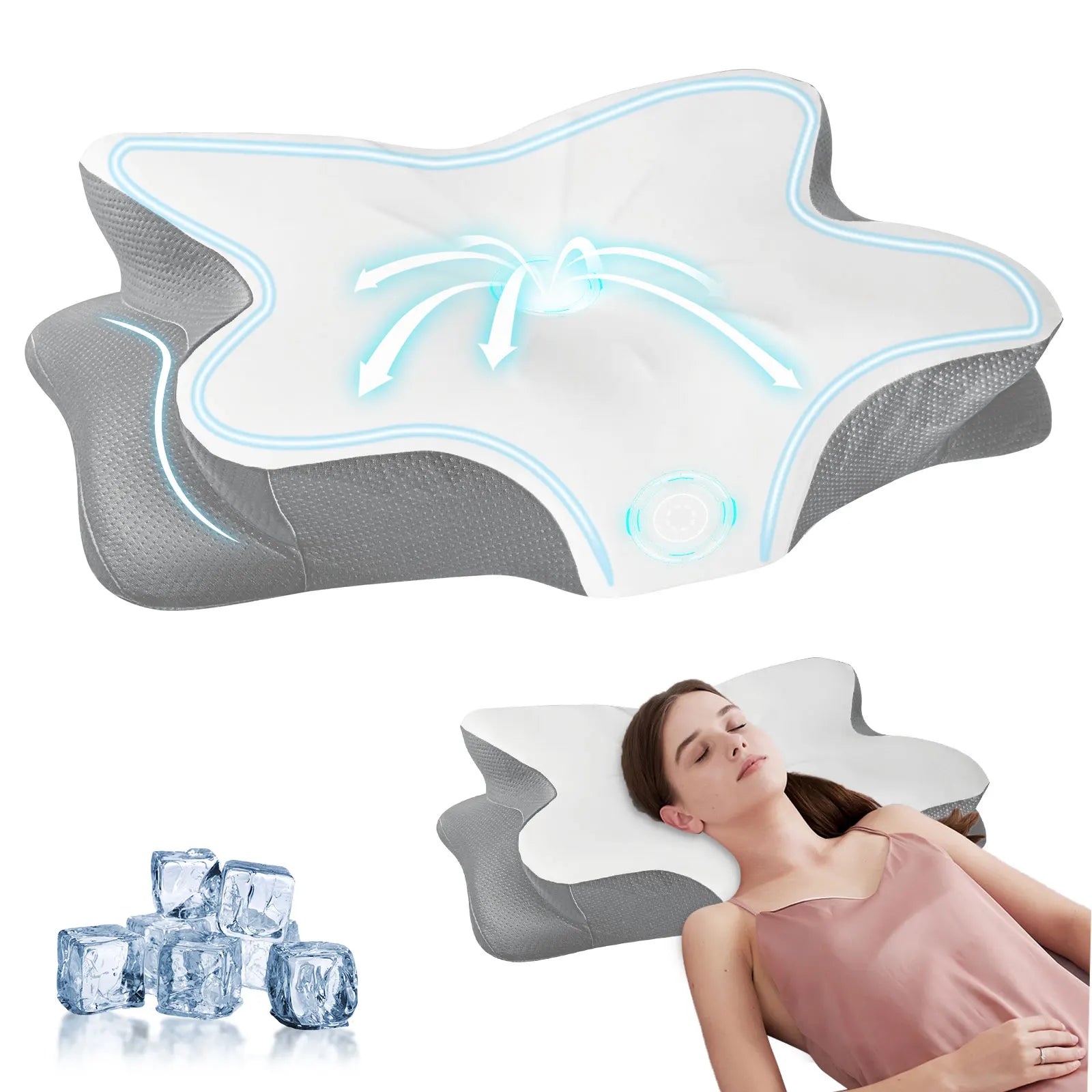 Memory Foam Cervical Pillow Ergonomic Neck Pillow Sleep Relaxation for Back and Side Sleepers Promoting Correct Spinal Alignment