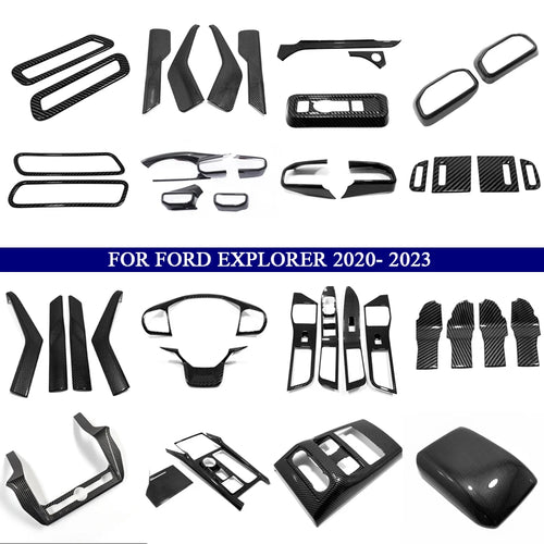 Car Accessories for Ford Explorer 2020 2021 2022 2023 ABS Carbon Fiber Interior Kit Decoration Cover Trim Side Air Vent Outlet