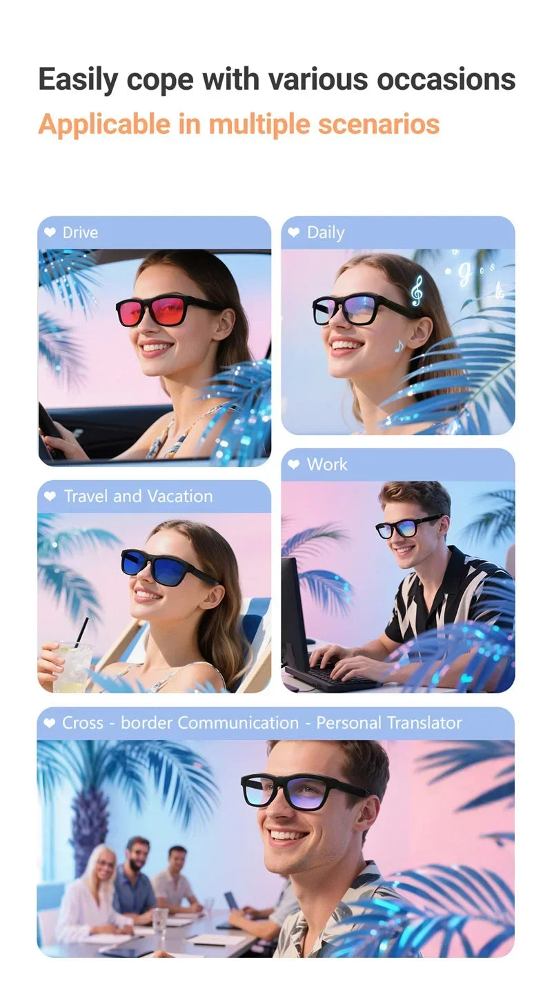 High‑Tech Electrochromic Smart Glasses, Bluetooth Touch‑Controlled Dimming , Premium Multifunctional Design with AI Real‑Time