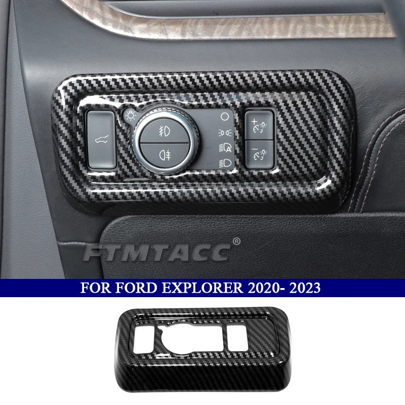 Car Accessories for Ford Explorer 2020 2021 2022 2023 ABS Carbon Fiber Interior Kit Decoration Cover Trim Side Air Vent Outlet