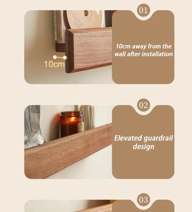 Living Room Wooden Wall Shelves Mount Storage Organization Magazines Wall Shelves Bedroom Walls Shelf Racks Home Decorations