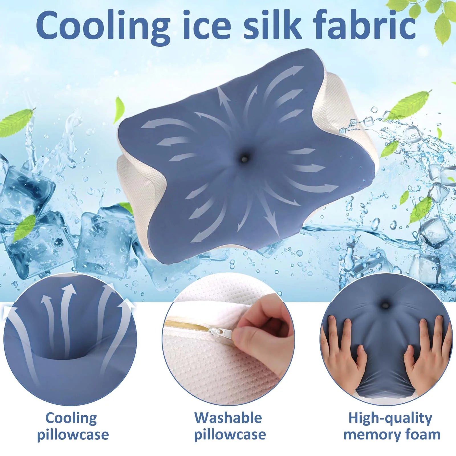Memory Foam Cervical Pillow Ergonomic Neck Pillow Sleep Relaxation for Back and Side Sleepers Promoting Correct Spinal Alignment