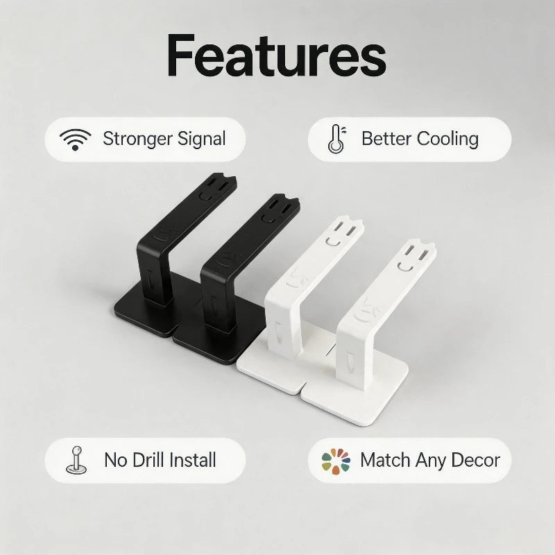 2pcs Home Router Storage Box Wall Artifact Set-top Box Wall-mounted Fixture Support Bracket Wifi Placement Rack for Living Room